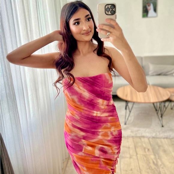 Zara PRINT DRESS WITH TULLE new with tags - Picture 13 of 17